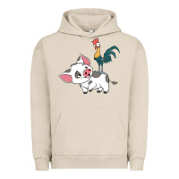 Pigment French Oak hei hei rooster and pig funny cartoon Urban Hoodie - artisFamous
