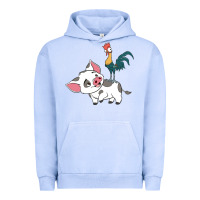 Pigment Grape Ice hei hei rooster and pig funny cartoon Urban Hoodie - artisFamous