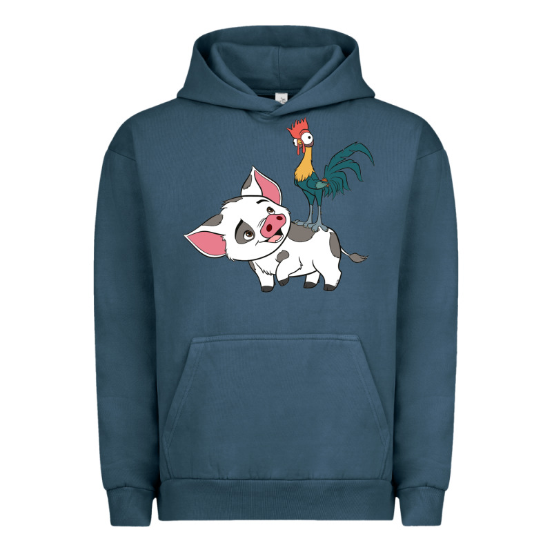Hei Hei Rooster And Pig Funny Cartoon Urban Hoodie by artisFamous | Teevron