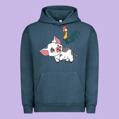 Hei Hei Rooster And Pig Funny Cartoon Urban Hoodie Designed By Artisfamous