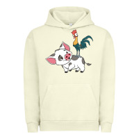 Pigment Pistachio hei hei rooster and pig funny cartoon Urban Hoodie - artisFamous