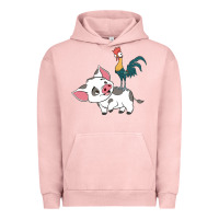 Pigment Salmon hei hei rooster and pig funny cartoon Urban Hoodie - artisFamous