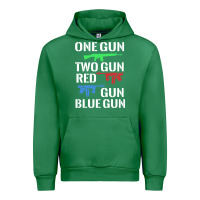 Emerald one gun two gun red gun blue gun Urban Hoodie - artisFamous