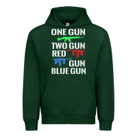 Forest Green one gun two gun red gun blue gun Urban Hoodie - artisFamous