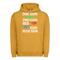 Pigment Peanut Butter one gun two gun red gun blue gun Urban Hoodie - artisFamous