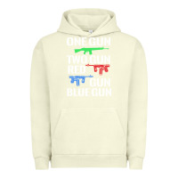 Pigment Pistachio one gun two gun red gun blue gun Urban Hoodie - artisFamous