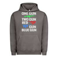 Pigment Tornado one gun two gun red gun blue gun Urban Hoodie - artisFamous