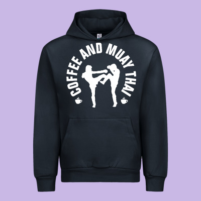 Caffè E Muay Thai Divertente Urban Hoodie Designed By Artisfamous