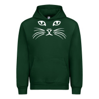 Forest Green cat face Urban Hoodie - artisFamous