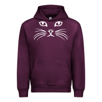 Mauve Wine cat face Urban Hoodie - artisFamous