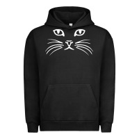 Pigment Black cat face Urban Hoodie - artisFamous