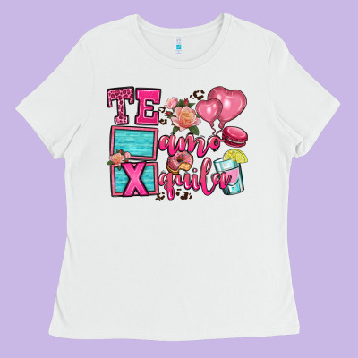 Te Amo Te Quila Ladies Tee Designed By Oliviacreatesart