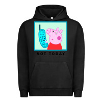 Pigment Black peppa pig not today Urban Hoodie - artisFamous