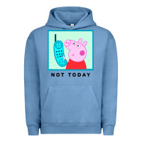 Pigment Pebble Blue peppa pig not today Urban Hoodie - artisFamous
