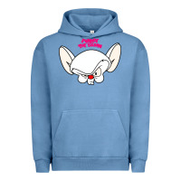 Pigment Pebble Blue pinky and the brain big face Urban Hoodie - artisFamous