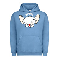 Pigment Pebble Blue pinky and the brain big face Urban Hoodie - artisFamous