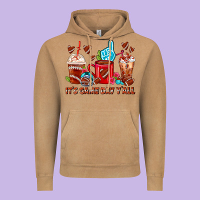 American Football Coffee Cups Vintage Hoodie Designed By Fadigitalartstudio