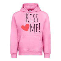 Fuchsia Pink Kiss Me Urban Hoodie - artisFamous