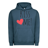 Pigment Midnight Navy Kiss Me Urban Hoodie - artisFamous