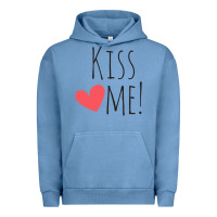 Pigment Pebble Blue Kiss Me Urban Hoodie - artisFamous