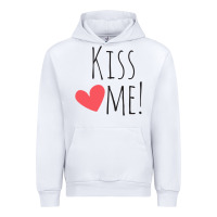 White Kiss Me Urban Hoodie - artisFamous