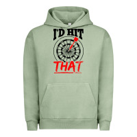 Pigment Oil Green i'd hit that darts Urban Hoodie - artisFamous