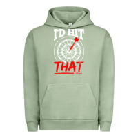 Pigment Oil Green i'd hit that darts Urban Hoodie - artisFamous