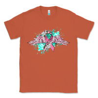 Copper cancer ribbon with angel wings Classic Tee - CowGirlArtShop