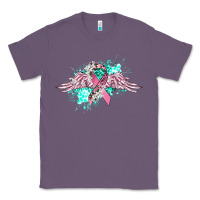 Lavender cancer ribbon with angel wings Classic Tee - CowGirlArtShop