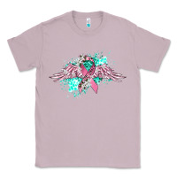 Lilac cancer ribbon with angel wings Classic Tee - CowGirlArtShop