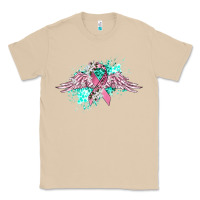 Mushroom cancer ribbon with angel wings Classic Tee - CowGirlArtShop