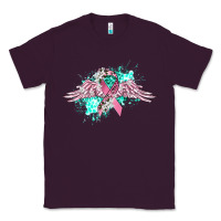 Plum cancer ribbon with angel wings Classic Tee - CowGirlArtShop