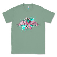 Sage cancer ribbon with angel wings Classic Tee - CowGirlArtShop