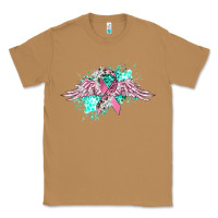 Toasted Coconut cancer ribbon with angel wings Classic Tee - CowGirlArtShop