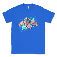 True Royal cancer ribbon with angel wings Classic Tee - CowGirlArtShop