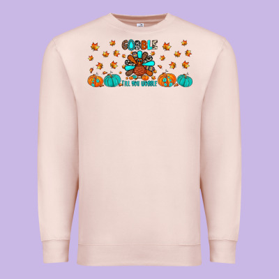 Gobble Till You Wobble Premium Sweatshirt Designed By Jahusdesignshop