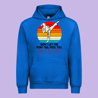 Karate Girl Kick Urban Hoodie Designed By Artisfamous