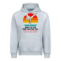 Heather Grey karate girl kick Urban Hoodie - artisFamous