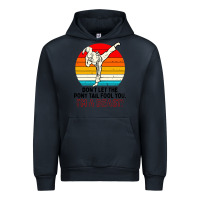 Navy karate girl kick Urban Hoodie - artisFamous