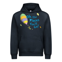 Navy seuss oh the places you’ll go Urban Hoodie - artisFamous