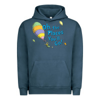 Pigment Midnight Navy seuss oh the places you’ll go Urban Hoodie - artisFamous