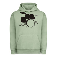 Pigment Oil Green drums drummer Urban Hoodie - artisFamous