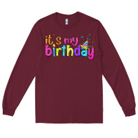 Burgundy it's my birthday Long Sleeve Tee - BundleAndBundleShop