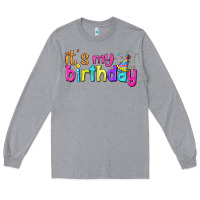 Heather Grey it's my birthday Long Sleeve Tee - BundleAndBundleShop