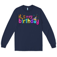 Navy it's my birthday Long Sleeve Tee - BundleAndBundleShop