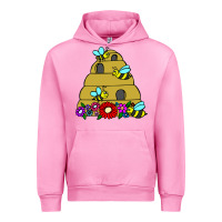 Fuchsia Pink bee hive Urban Hoodie - artisFamous