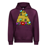 Mauve Wine bee hive Urban Hoodie - artisFamous
