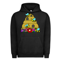 Pigment Black bee hive Urban Hoodie - artisFamous
