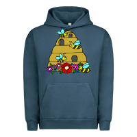 Pigment Midnight Navy bee hive Urban Hoodie - artisFamous