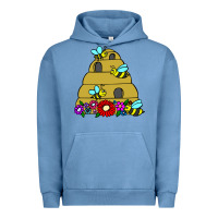Pigment Pebble Blue bee hive Urban Hoodie - artisFamous